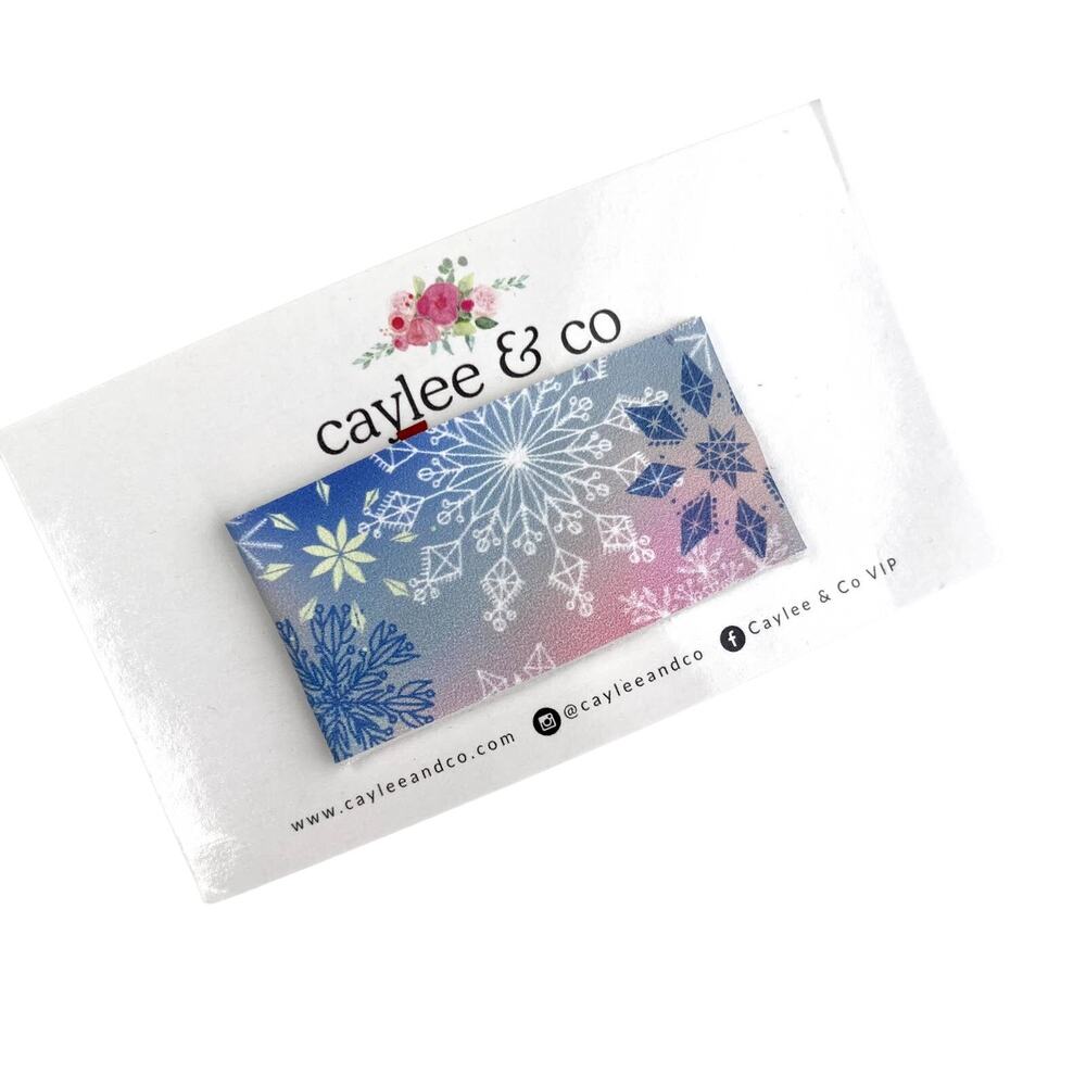 3/$10 caylee & co Snowflake Barrette Hair Clip - Pink White Blue